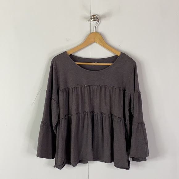 Garnet Hill Ruffle Knit Top Bell Sleeves - Picture 8 of 8